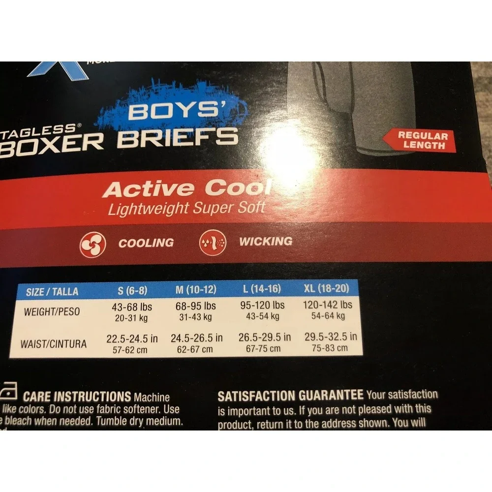 Hanes XTemp Boys 5 Pack Tagless‎ Wicking Boxer Briefs Small 6-8 Active Cool New
